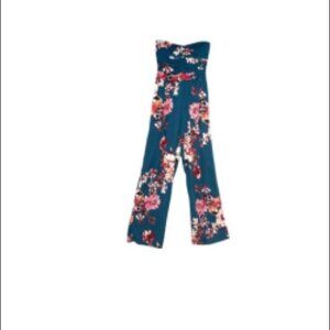 strapless floral romper